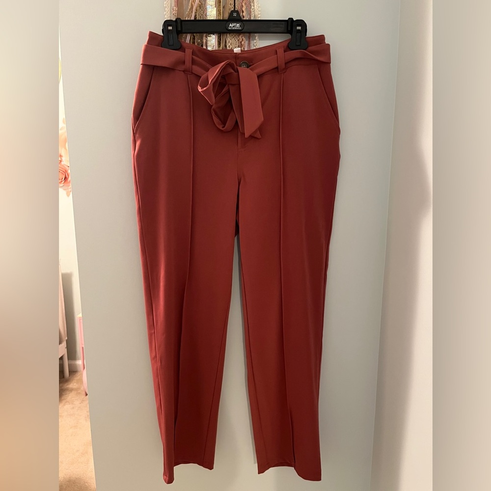 LC Lauren Conrad Terracotta Tie-Waist Pants